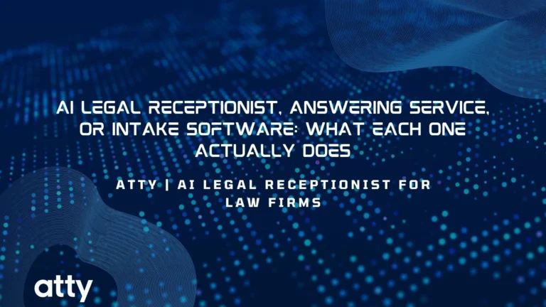 AI Legal Receptionist, Answering Service, or Intake Software: What Each One Actually Does